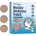 MFCGHXR Motion Sickness Patches, Anti Nausea Sea Sickness Patch, Relieve Vomiting, Nausea, for Motion Sickness, Seasickness, Plane Travel (36 Stickers)