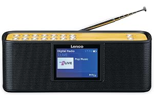 Lenco PDR-045 bärbar DAB-radio – DAB radio med Bluetooth® – PPL FM-radio – 2 x 3 watt RMS – 5 minnesknappar – radioväckarklocka – integrerat batteri – 2,4 tum färgskärm –