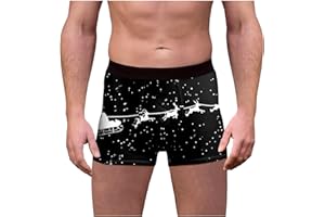 GENERISCH Weihnachtsboxershort Herren, Lustige Weihnachten Boxershorts 3D Druck Weihnachts Unterhosen Herren Christmas Motiv Boxer Shorts Männer Unterwäsche Winter Retroshorts Geschenke Weihnachtsmann Kostüm