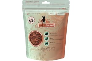 catz finefood Meatz Friandises pour Chat Wild Mix – Bandes croustillantes de viandes spéciales – Friandises pour Chat pour Les Personnes allergiques sans Sucre, sans céréales (1 x 45 g)