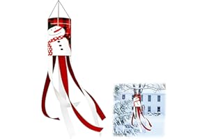 EUIOOVM Weihnachten Schneemann Windsäcke, Weihnachten Windsack Flagge Halloween Dekorative Outdoor Hängende Windsack Flagge für Winter, Chanukka, Weihnachten, Indoor Outdoor Garten Party