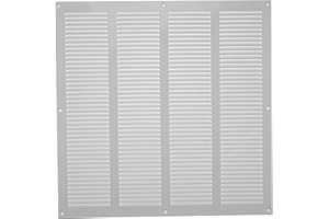 REPA MARKET Copertura per bocchetta dell'aria, 40 x 40 cm, bianca, griglie d'aria di ritorno in acciaio, per soffitto e parete laterale, HVAC, con schermo di protezione (400 x 400 mm, bianco)