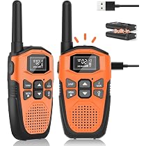 Walkie Talkie Recargable Para Niños Con Pantalla Y Alcance De 400 M, Efectos De Voz Divertidos, Ideal Para Juegos Al Aire Libre