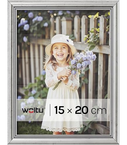 WOLTU Portafoto 20x25 Cm Set Da 3, Cornice In Legno Massello, Per Tavolo E Parete, Con Passepartout, Colore Bianco