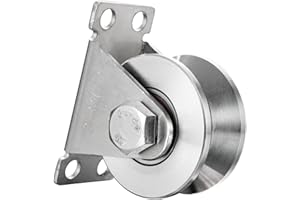 KCNOFNC Rolka zwrotna z 2 łożyskami kulkowymi, stal nierdzewna 304, wciągnik do fitnessu, 48 mm typu V, kółka zwrotne do lin stalowych 12 mm, nośność 500 kg, 1 sztuka