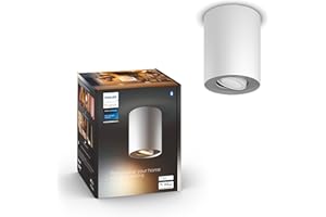 Philips Hue White Ambiance Pillar 1er Spot Erweiterung, inkl. GU10 LED-Lampe, steuerbar via App, kompatibel mit Amazon Alexa (Echo, Echo Dot), weiß, neue Generation