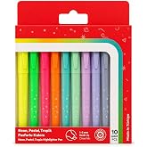 10'lu Karışık Fosforlu Kalem Seti Neon Pastel Tropik Renkler Kesik U&ccedil;lu 1-5 mm