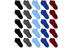 GENTABY Boys Girls Ankle Socks - Unisex Toddler Black White Gray Low Cut Socks - 25 Pairs for 0-13 Years Infant Newborn School Durable Socks