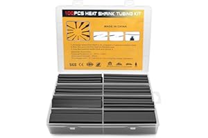 EOPUOZS 4:1 Schrumpfschlauch Set, 90mm Extra Lange Wasserdicht Schrumpfschläuche mit Kleber, Perfekt für Drahtverbindungen, Elektrische Isolierung und Kabel Reparaturen (5 Größen)