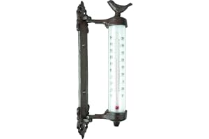 Esschert Design BR20 serie fågel väggtermometer i presentförpackning, antik