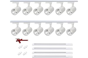 Bravsekai LED-Deckenleuchte, Wohnzimmer-Komponenten-Set, Track Lighting für die Inneneinrichtung, 20 W, 6000 K, drehbare Deckenbeleuchtung mit extra 6,5 m Schienen