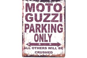 TRACY'S SIGNS MOTO GUZZI PARKING SIGN SMALL 6x8in 15x20cm RETRO VINTAGE STYLE tin wall art shed workshop garage classic cars
