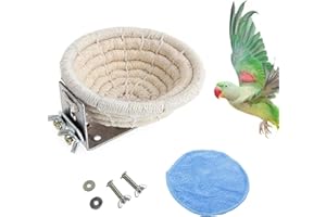 winmiya Cotton Bird House Bird Nest with Set dcrew for Budgie Parakeet Cockatiel Parakeet Conure Canary Finch Lovebird Small Parrot(Newly added blue velvet pad)