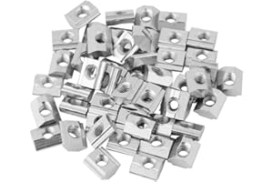 HILITAND 50 sztuk T, 2020/3030 seria T, nakrętka mocująca do młotka, stali węglowej nakrętki do profilu aluminiowego (europejski standard 20 typ M5, BrandName)