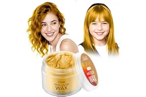 Cire de couleur de cheveux, Magic Master Keratin pommades coiffantes à la cire de cheveux, temporaire pour les cheveux pour hommes et femmes, festival, cosplay et Halloween (doré)