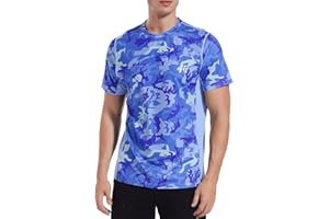 MEETWEE T-Shirt Homme, Tee Shirt Sport Manche Courte Rashguard Rash Vest Anti-UV UPF 50+ Sun Protection Tops Running Fitness Surfing