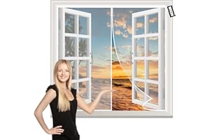 WEIZON Zanzariera Finestra Apribile Bianco 100x140cm Tenda Anti Zanzare Si Chiude da Sola Impedendo agli Insetti di Entrare per Porta Soggiorno Balcone Patio