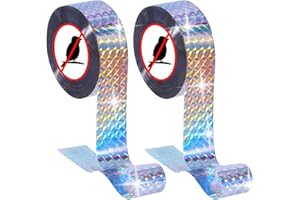 Atuoxing Taśma do odstraszania ptaków, 2 rolki, 80 x 2,5 cm, odstraszacz ptaków, taśma odblaskowa, ochrona przed gołębiami, na balkon, do ogrodu, na podwórko