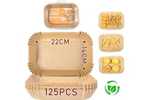 Lxudn Papier de Cuisson Pour Friteuse 22 * 14cm, 125 Papier de Cuisson Pour Friteuse Carrée, Récipients Pour Friteuse, Accessoires Pour Friteuse/Moules, Paniers Pour Friteuse 2