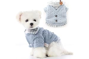 PEXXSUII Haustier Hundepullover Katzen Hund Winter Warmer Dick Sweater Katzenpullover Haustiermantel Welpen Katze Ärmel Kleidung Kostüm Bekleidung für Kätzchen Kleine Mittelgroße Hunde Bichon Blau (XS)