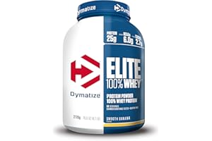 Dymatize Elite 100% Whey Smooth Banana 2170g - Pulverizador de adecuada Poteína y Baja Azúcar + Proteína de Suero y BCAA
