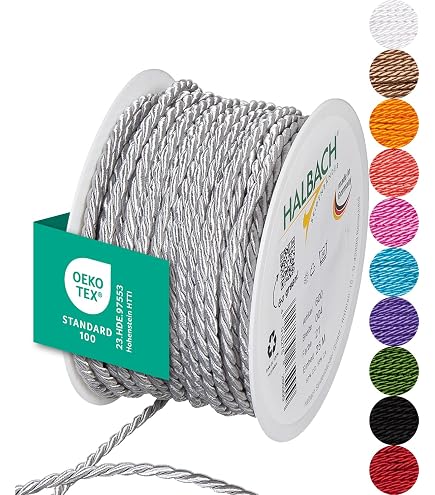 Cheriswely, corda in nylon da 5 mm, rotonda, setosa, per decorazioni, tappezzeria, artigianato, gioielli, macramè, decorazione per la casa, colore: foglia di tè