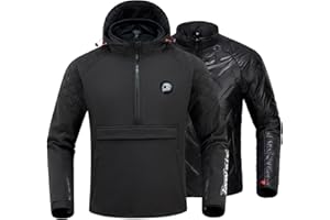 IRON JIA'S Chaqueta de Moto Hombre Todas las Estaciones CE Hombreras y Coderas Forro Extraíble para Proteger contra el Frío y el Viento