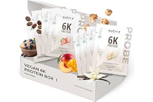 Nutri + Set de Muestra de Proteínas (8x 30 g) - Paquete de Degustación Mezcla de Proteína en Polvo - Set de Prueba vegan Protein Powder 6k