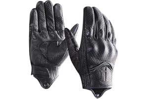 Harssidanzar Guanti da moto touchscreen da uomo in pelle di capra GM028E