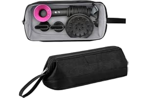Kyrio Custodia universale per asciugacapelli con cerniera, compatibile con asciugacapelli Dyson Supersonic Dyson Airwrap Styler, custodia portatile da viaggio per cosmetici (nero)