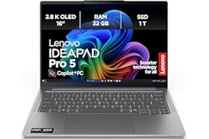 ‎LENOVO Lenovo IdeaPad Pro 5 AI Laptop | 16” 2.8K OLED Display | Copilot+ PC | AMD Ryzen AI AI 7 350 | 32GB RAM | 1TB SSD | AMD Radeon Grafik | Windows 11 Home | QWERTZ | Luna Grau | 3 Monate Premium Care