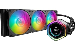 Cooler Master MasterLiquid 360 Ion CPU Cooler Liquid - Display LCD 2,1", Raffreddamento Ad Acqua AIO, Pompa Doppia Camera Gen X, Ventole Mobius 120P ARGB, RGB Gen 2 Indirizzabile, Staffe LGA1700 e AM5