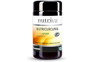 NUTRIVA Nutricurcuma, Integratore Alimentare a Base di Di Curcuma Brevettata Curcugreen, 475mg di Curcuminoidi per Compressa, Adatto Ai Vegani, 30 Compresse