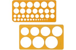Szaboviktoria 2 Stück Orange Schablonen, Kreisschablone, Zeichen Schablonen, Loch Schablone, Technisches Zeichnen Schablone, Für Büro Und Schule