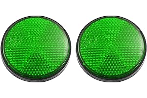 X AUTOHAUX 2 Pcs 56mm Green Universal Round Reflective Warning Reflector