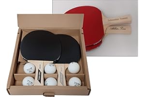 LUDOMAX Timo Boll Set mit individueller Gravur, Zwei Tischtennisschläger und Bälle, Geschenk Tip