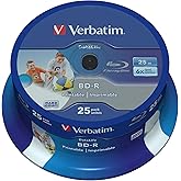 Verbatim BD-R SL Datalife Blu-ray Rohlinge 25 GB, Blu-ray-Disc mit 6-facher Schreibgeschwindigkeit, 25er-Pack Spindel, großfl