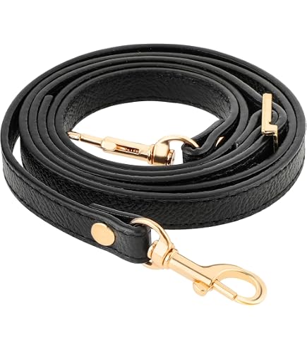 Sangle De Sac Amabro - Bandoulière Réglable En Cuir Synthétique Noir (70-130cm)