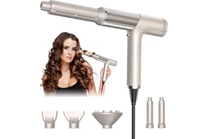 UKLISS Air Styler 5 in 1, Seche Cheveux Professionnel, 110 000 Tr/Min Hair Dryer, Diffuseur Seche Cheveux, Seche Cheveux Voyage, Hair Dryer, Seche Cheveux Ionique Avec 200 Millions D'ions NÉGatifs