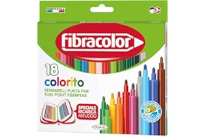 Fibracolor Colorito confezione 18 pennarelli punta fine superlavabili
