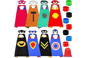 MOYKSRR Costumi per Bambini, Mantello Giocattoli per Bambini con Maschere, Braccialetti a Scatto, Giocattoli con Mantello e Maschera Regalo Perfetto per il Compleanno di Ragazzi e Ragazze, Halloween