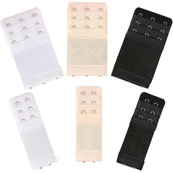 Lot De 3 Rallonges De Soutien-gorge à 4 Crochets - Noir, Couleur Peau Et Blanc | Extensions De Bande Pour Plus De Confort - 6