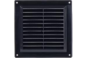STEINBERG14 Black 150x150mm / 6x6 inc Plastic Air Vent Grille for Walls and Ceilings