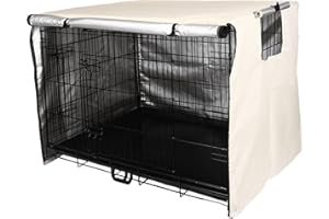 ‎SENSONG Sensong Hundekäfig Abdeckung für Drahtkäfige 124.5x79x84cm Hundebox Abdeckung Winddicht Langlebig Beige für Hundehütten Hundekäfig Zubehör Innen Draussen Zuhause