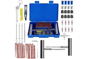 TOSUTO 66 PCS Reifenreparaturset,Reifen Reparaturset Auto,Tragbar Reifen Reparaturset Auto,Reifen Flickset Auto, Mit Reifendruckstift,für Auto,Motorrad,LKW,ATV,Traktor,Wohnmobil,SUV,Jeep