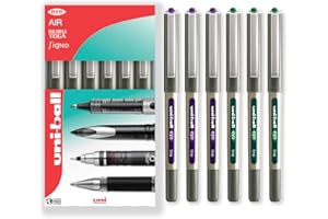 Uni-Ball EYE UB-157 - Bolígrafos de punta redonda (0,7 mm, 6 unidades), color verde y violeta