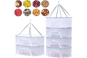 WAYXMAX Trockennetz Kräuter Mesh Kräutertrockner Trockennetz Für KräUter,2/4-Lagiges HäNgendes Trockennetz Mit Reißverschluss,Für Kräuter, Pflanze, Fleisch, Zwiebeln, Fisch, Gemüse (4-lagiges weiß)
