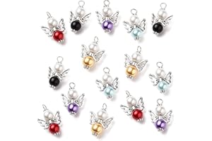 DAHI 50pezzi ciondoli a forma di angelo, ciondoli Portachiavi con Angelo per matrimonio, cresima, compleanno, Natale, battesimo, comunione, festa, pensierino, colore bianco