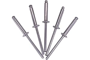 SKIR'CO Confezione da 30 rivetti ciechi in acciaio inox, 4,0 x 20 mm, testa a cupola, rivetti pop, DIN 7337, A2 (30, 4,0 x 20 mm)