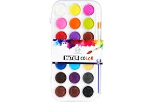 Creativity Point Watercolour Paint Set, 21 Colours with 1 Paint Brush & with the Mixing Palette, Watercolour Paint for Kids, Artists, Beginners, Students, Hobbyists, Adults, School